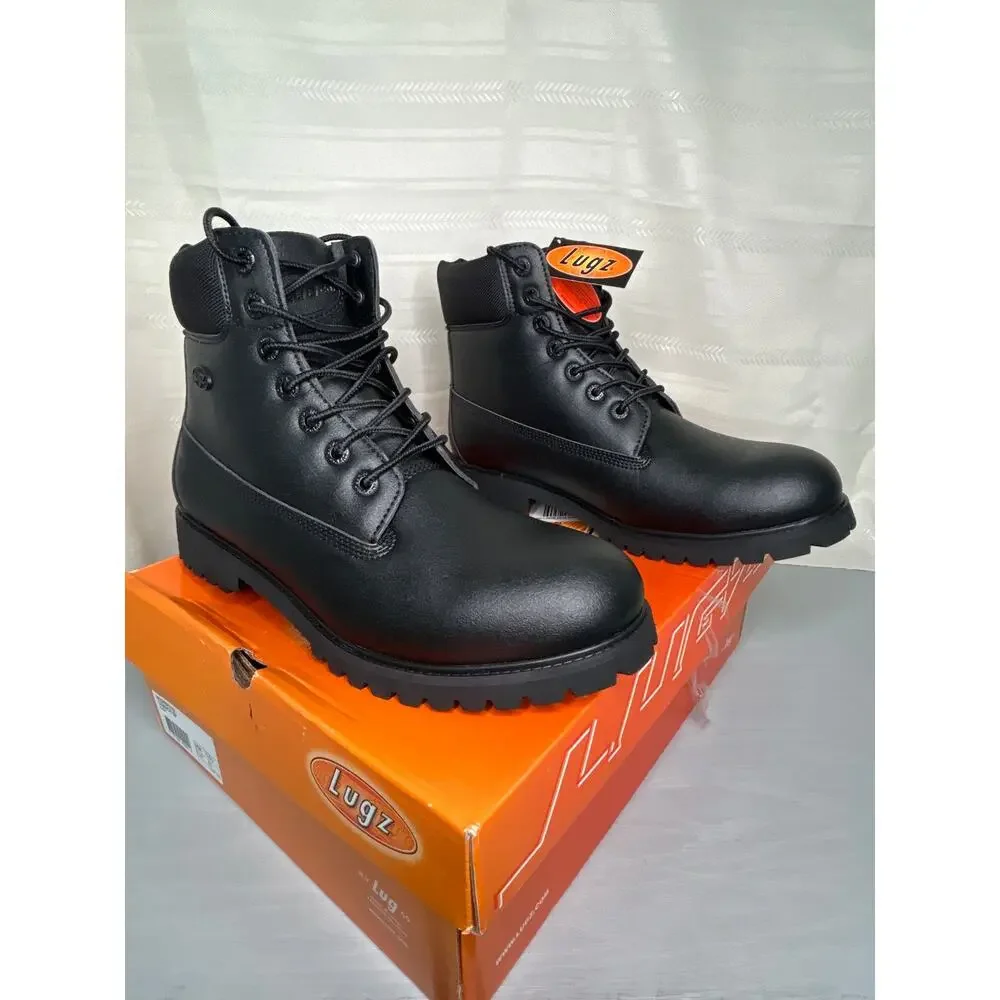 Lugz Convoy WR Men's Water Resistant Work Boots Black Size 11D NEW